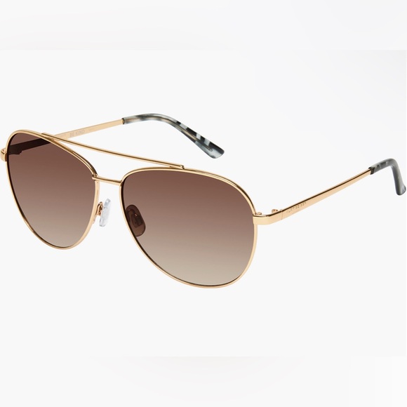 NEW Kurt Geiger Gold Aviator Sunglasses - Picture 2 of 4